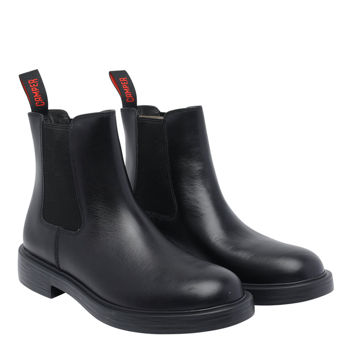 Camper Boots Black Calf Leather/rubber Sole