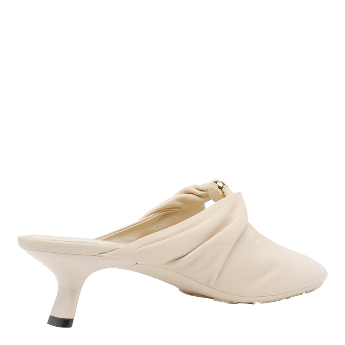 Loewe With Heel White Lamb Leather / Rubber Sole