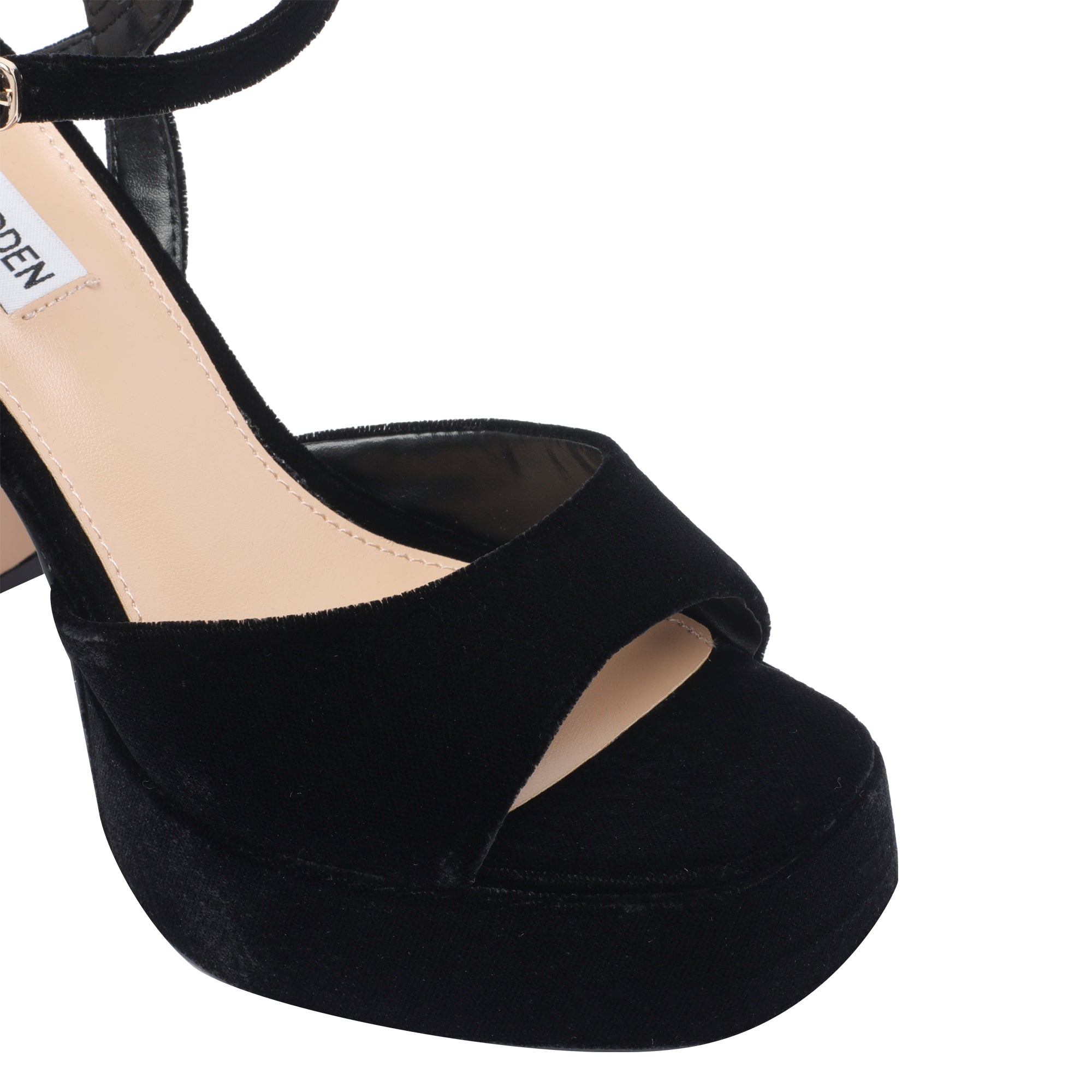 Steve Madden Sandals Black Velvet/rubber Sole