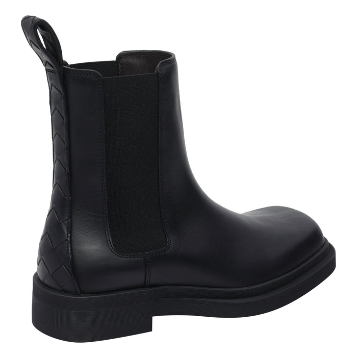 Bottega Veneta Boots Black Calf Leather/rubber Sole