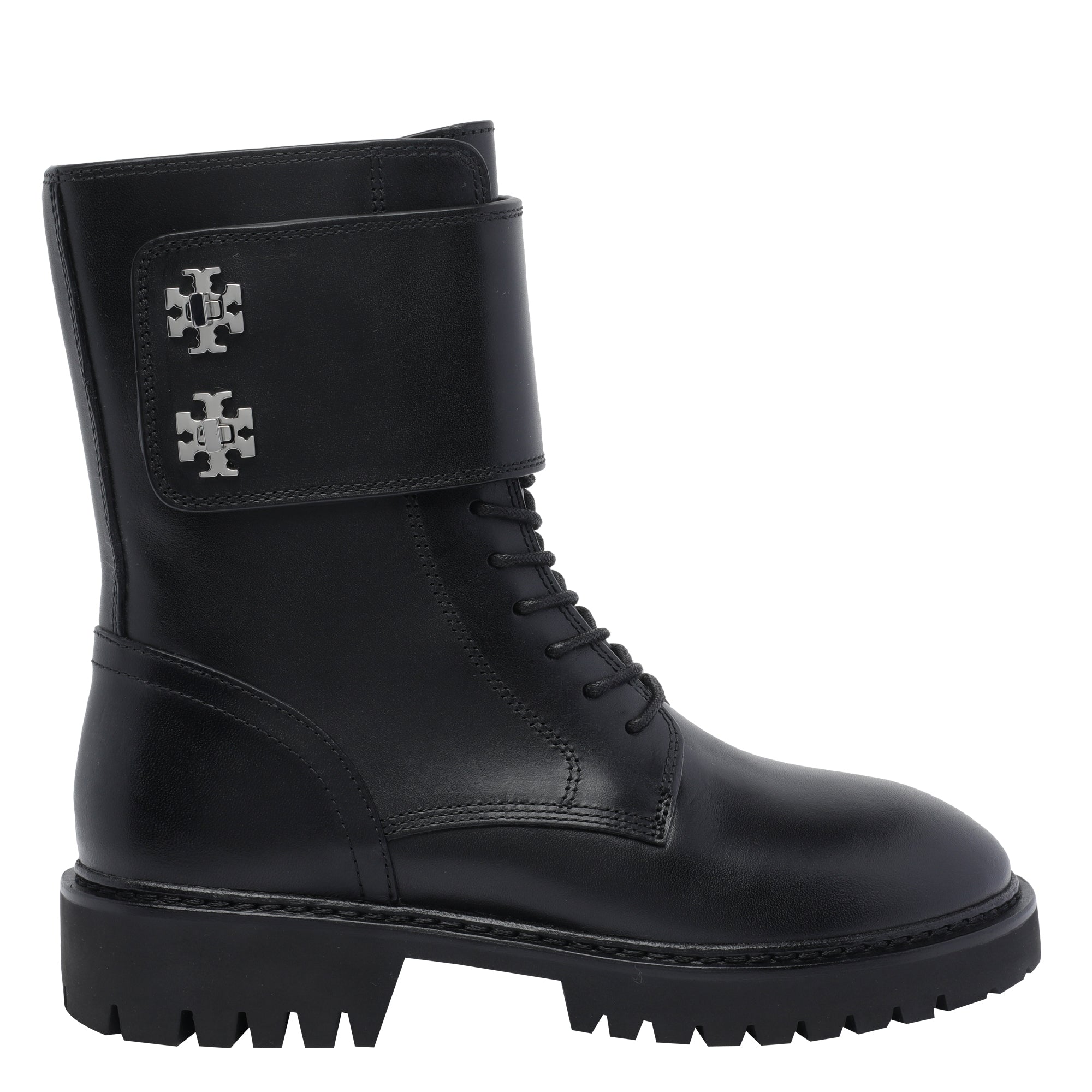 Tory Burch Boots Black Calf Leather/rubber Sole
