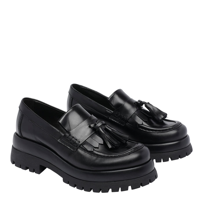 Pawelks Flat Shoes Black Calf Leather/rubber Sole