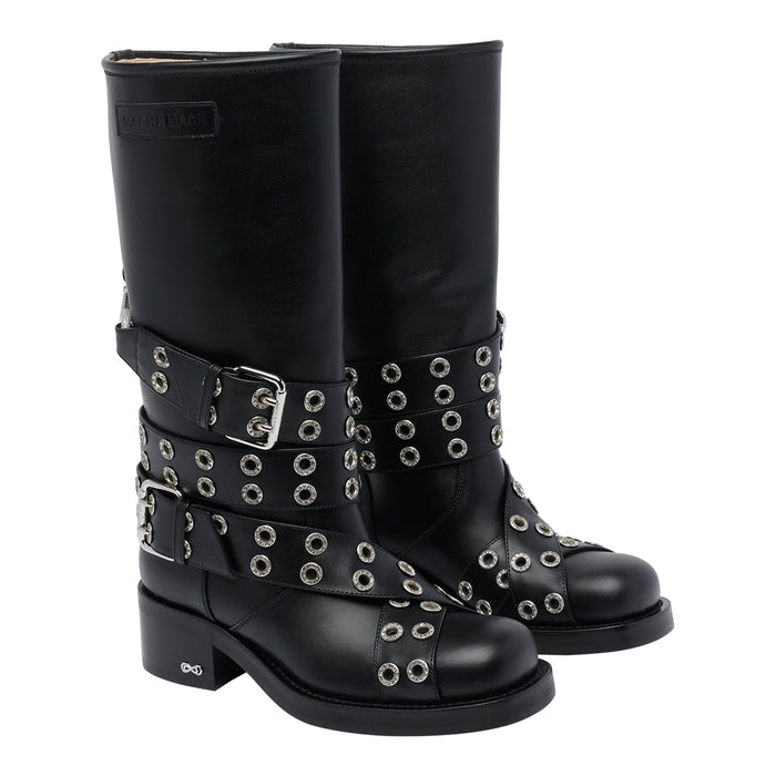 MACH & Boots Black Calf Leather/rubber Sole