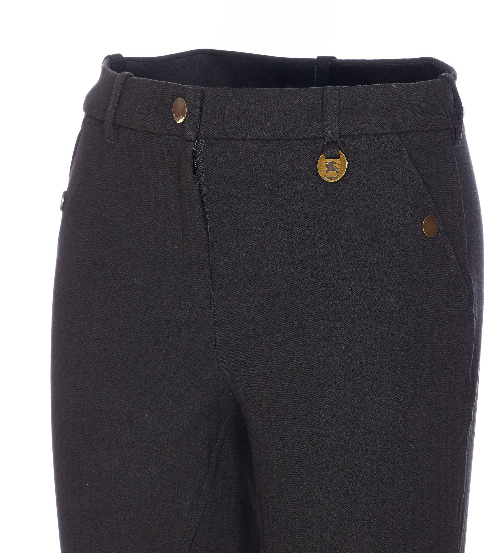 Burberry Trousers Black Cotton