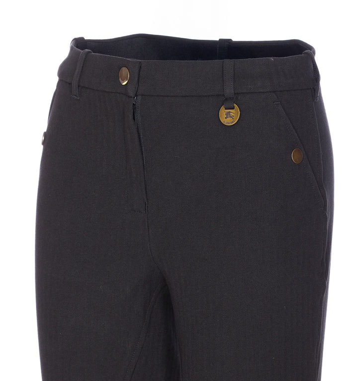 Burberry Trousers Black Cotton