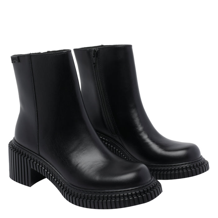 Camper Boots Black Calf Leather/rubber Sole
