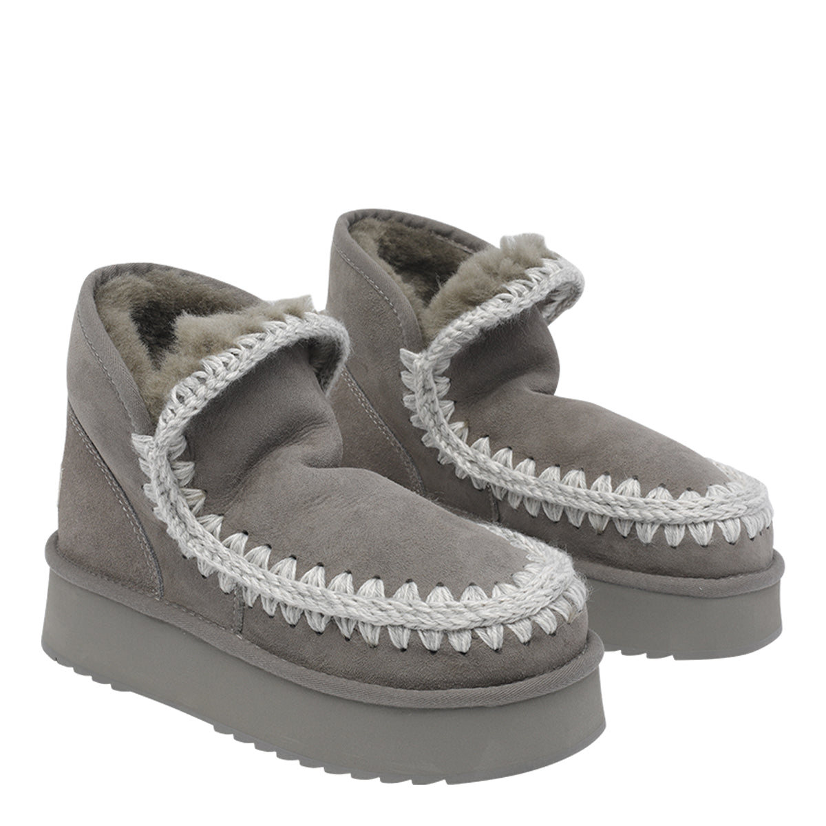 Mou Sneakers Grey Suede Leather/rubber Sole