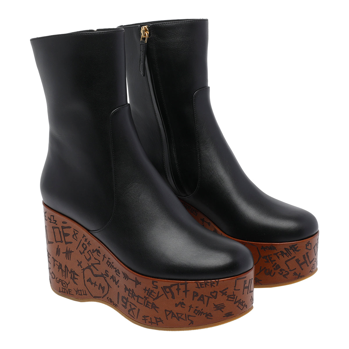 Chloè Boots Black Calf Leather/rubber Sole