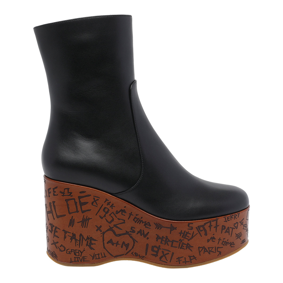 Chloè Boots Black Calf Leather/rubber Sole