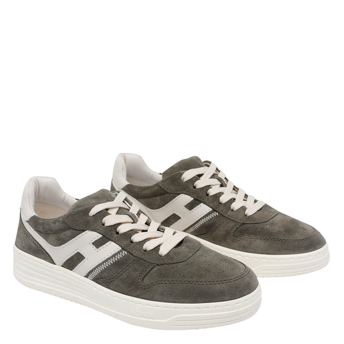 Hogan Sneakers Green Suede Leather/rubber Sole