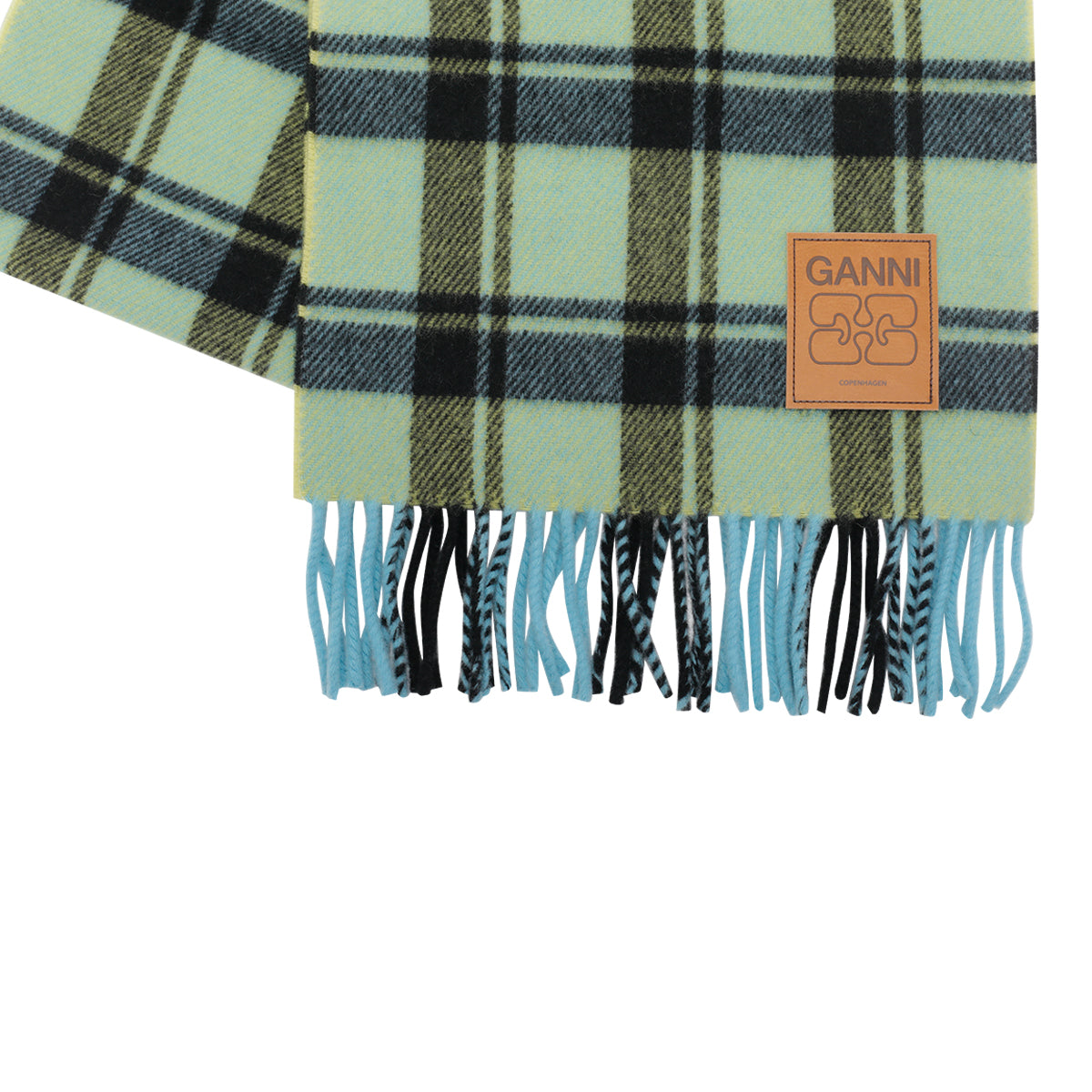 Ganni Scarfs Green Virgin Wool