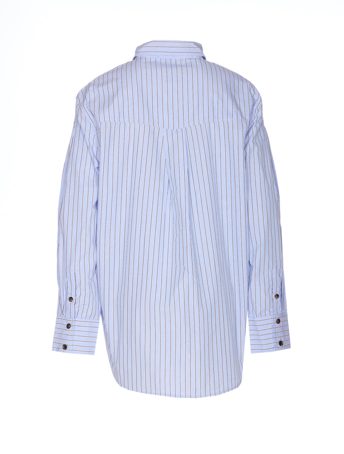 Ganni Shirts Blue Organic Cotton