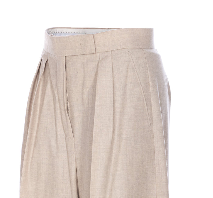 Max Mara Trousers Beige Cashmere