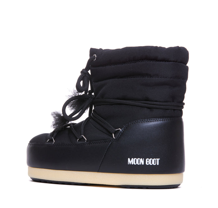 Moon Boot Black Fabric /rubber Sole
