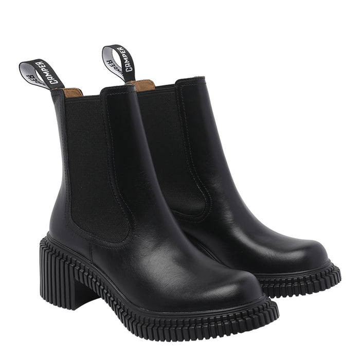 Camper Boots Black Calf Leather/rubber Sole