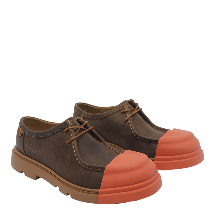 Camper Flat Shoes Brown Calf Leather/rubber Sole