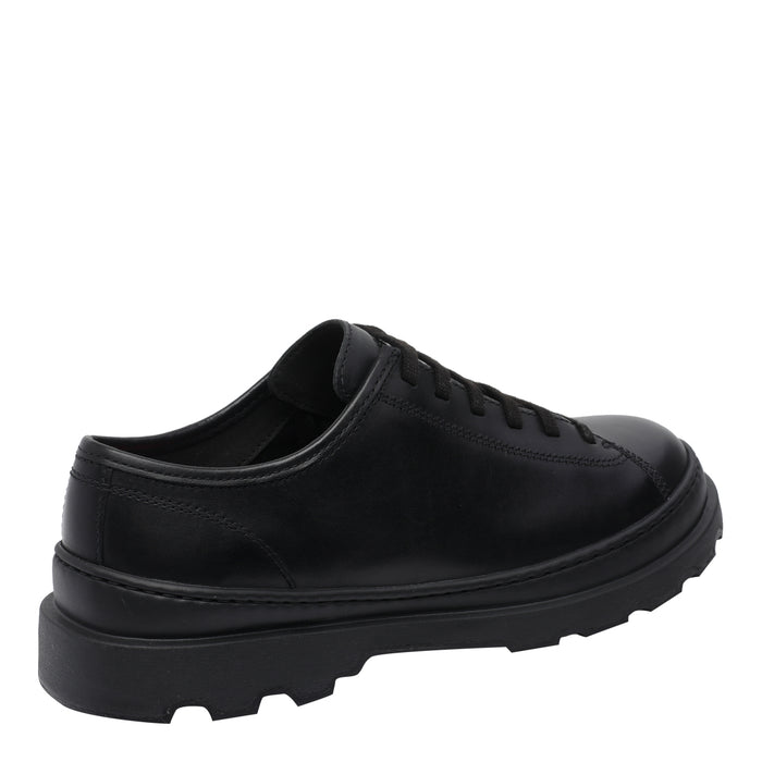 Camper Flat Shoes Black Calf Leather/rubber Sole