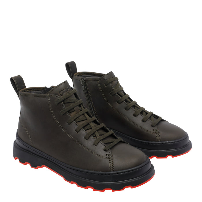 Camper Boots Green Calf Leather/rubber Sole