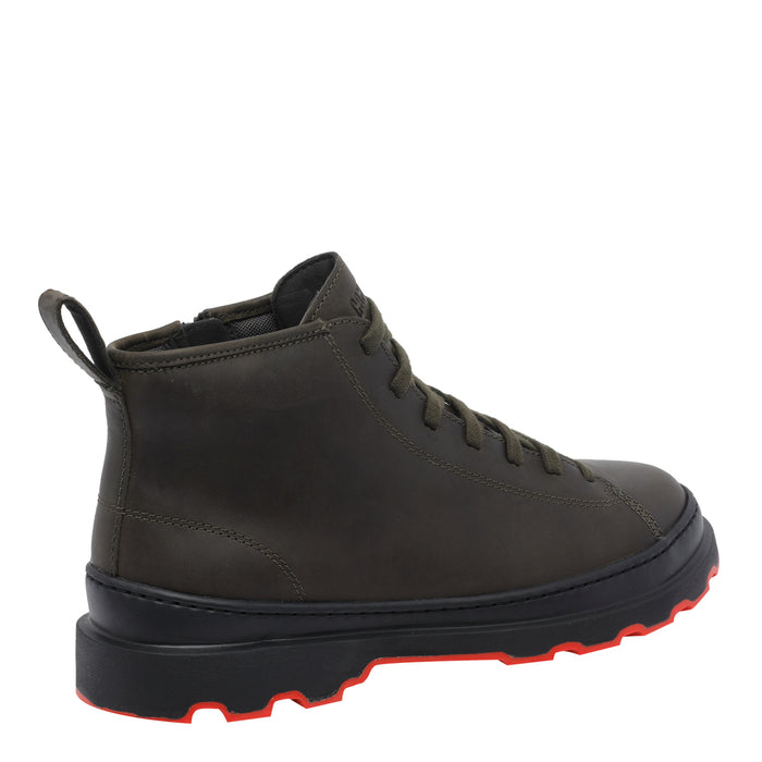 Camper Boots Green Calf Leather/rubber Sole
