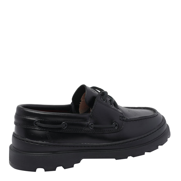 Camper Flat Shoes Black Calf Leather/rubber Sole