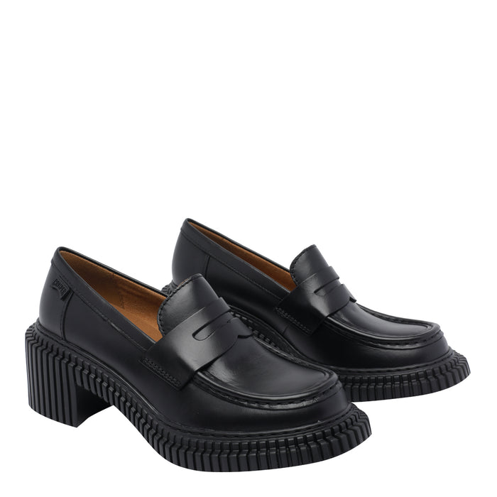 Camper Flat Shoes Black Calf Leather/rubber Sole