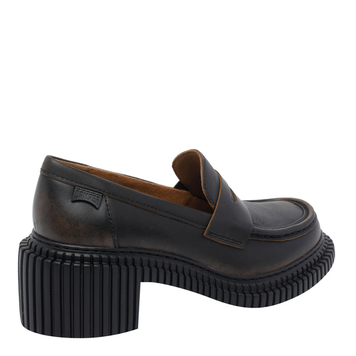 Camper Flat Shoes Brown Calf Leather/rubber Sole