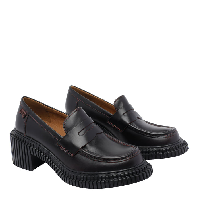 Camper Flat Shoes Red Calf Leather/rubber Sole