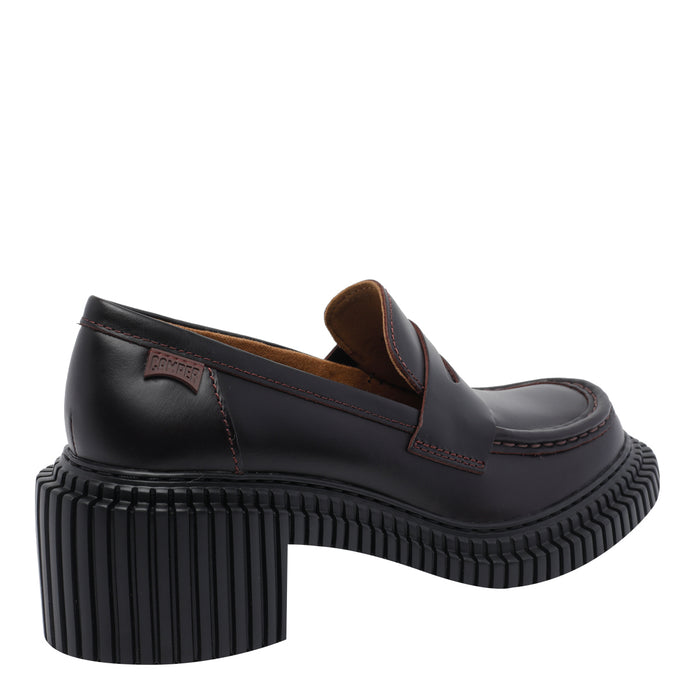 Camper Flat Shoes Red Calf Leather/rubber Sole