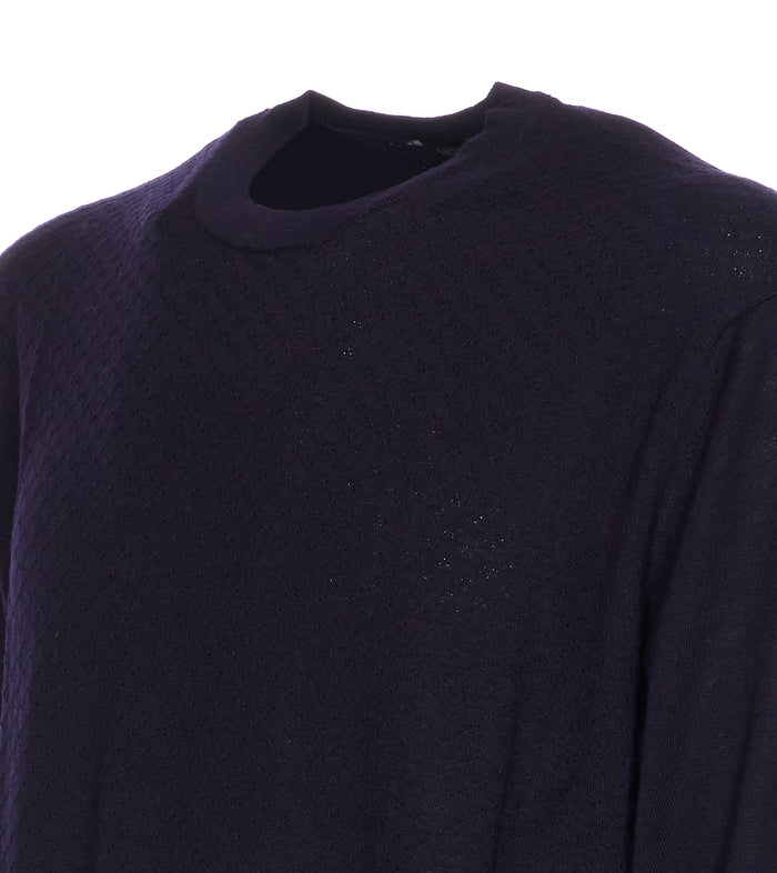 Hosio Sweaters Blue Wool