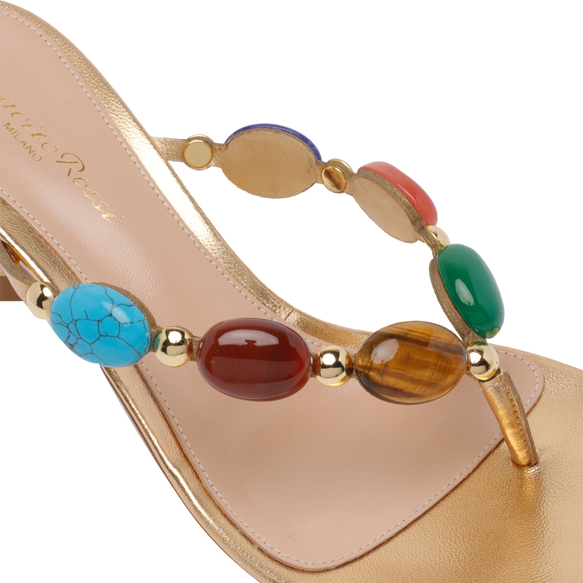 Gianvito Rossi With Heel Golden Calf Leather/leather Sole
