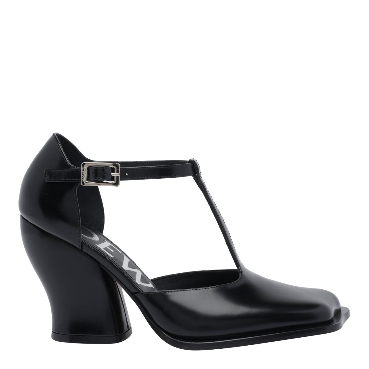 Loewe With Heel Black Calf Leather/rubber Sole