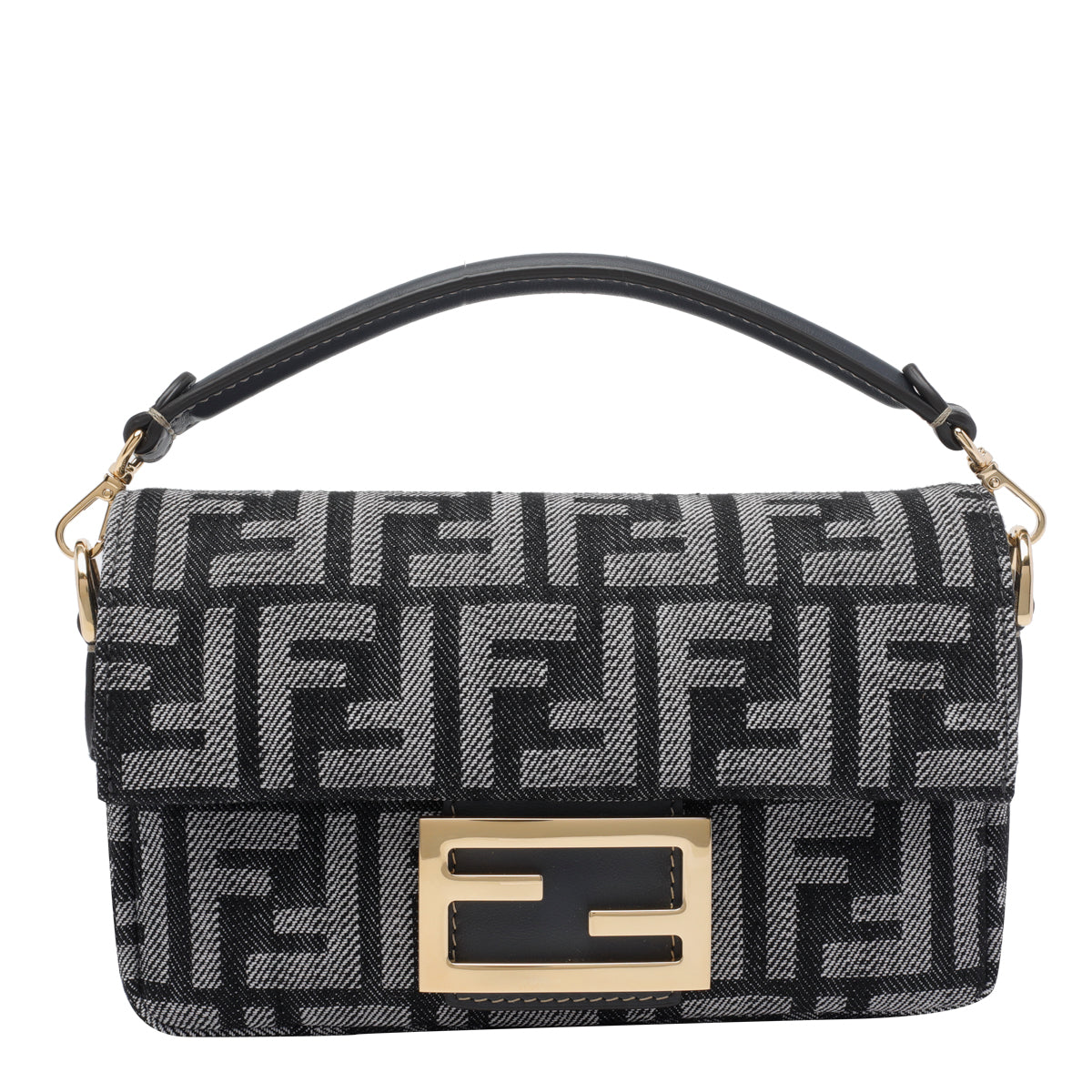 Fendi Bags Grey Fabric Leather Trim