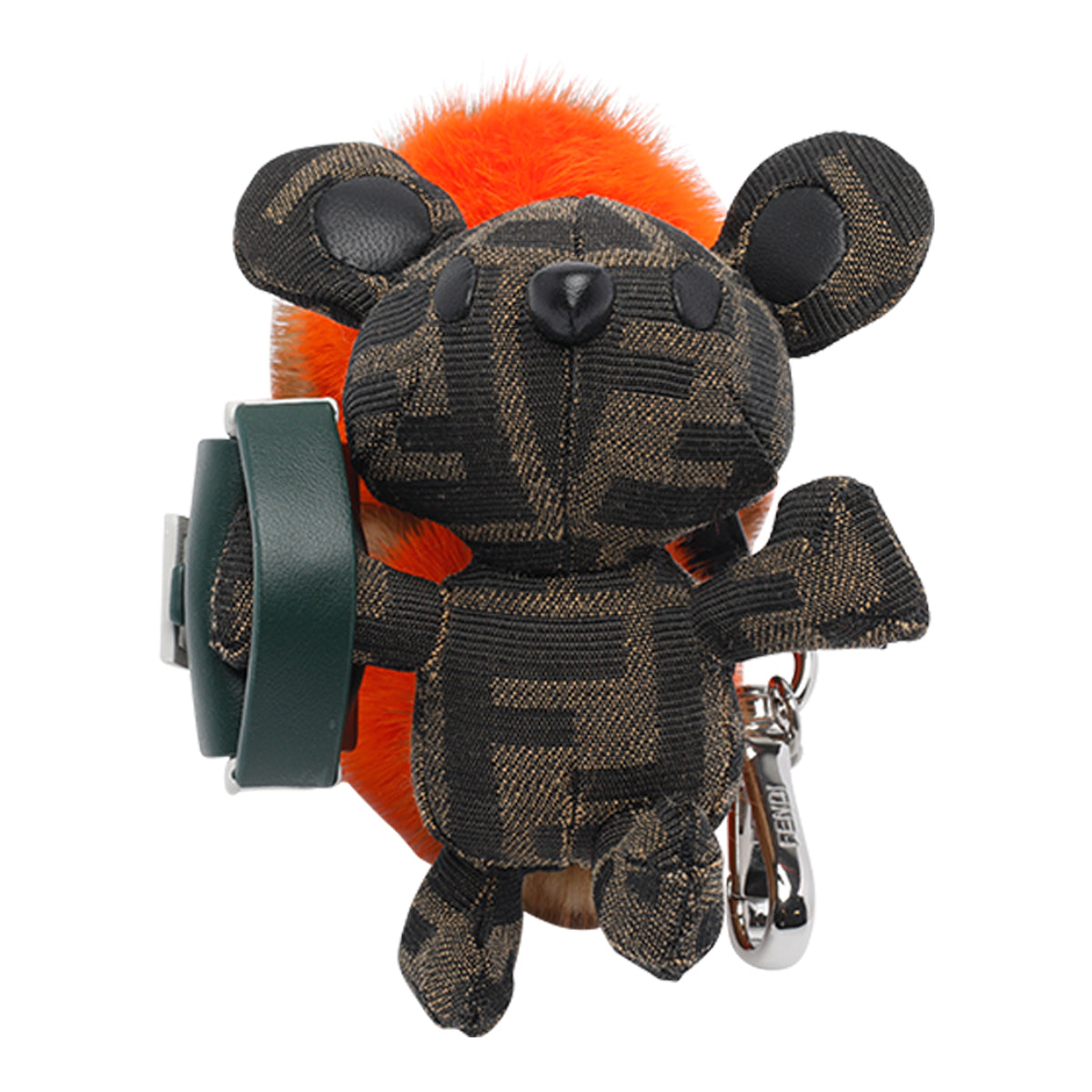 Fendi Keychains Brown Fabric Real Fur