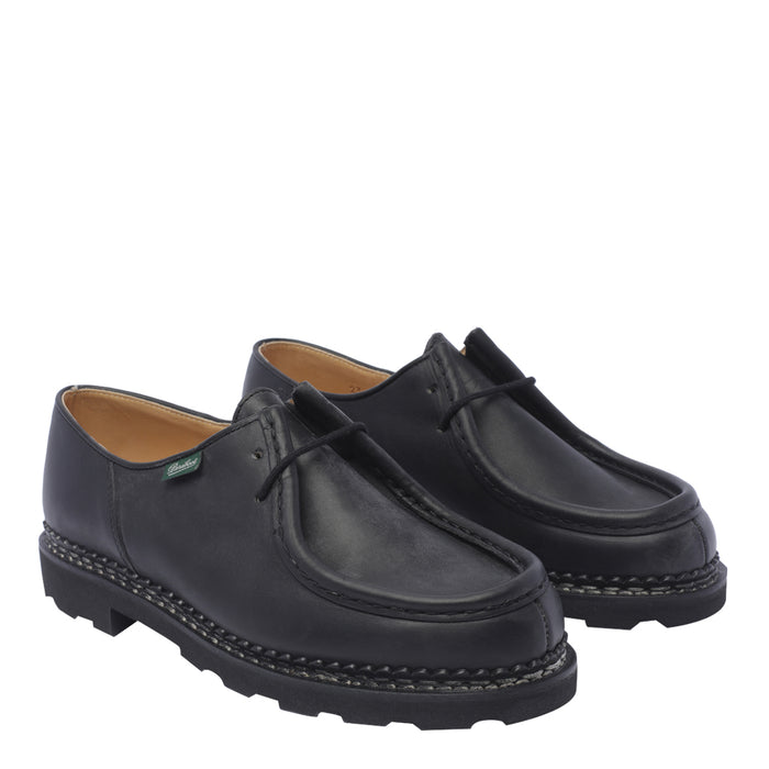 Paraboot Flat Shoes Black Calf Leather/rubber Sole