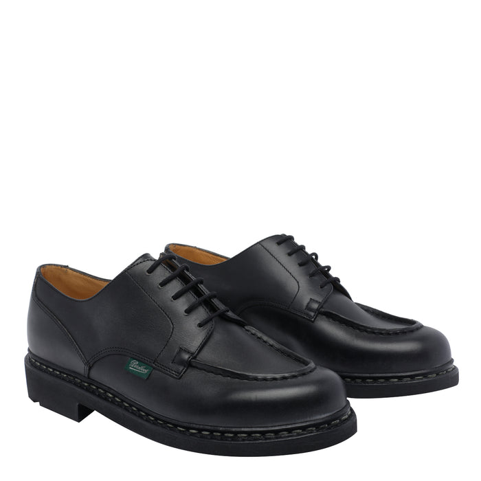 Paraboot Flat Shoes Black Calf Leather/rubber Sole