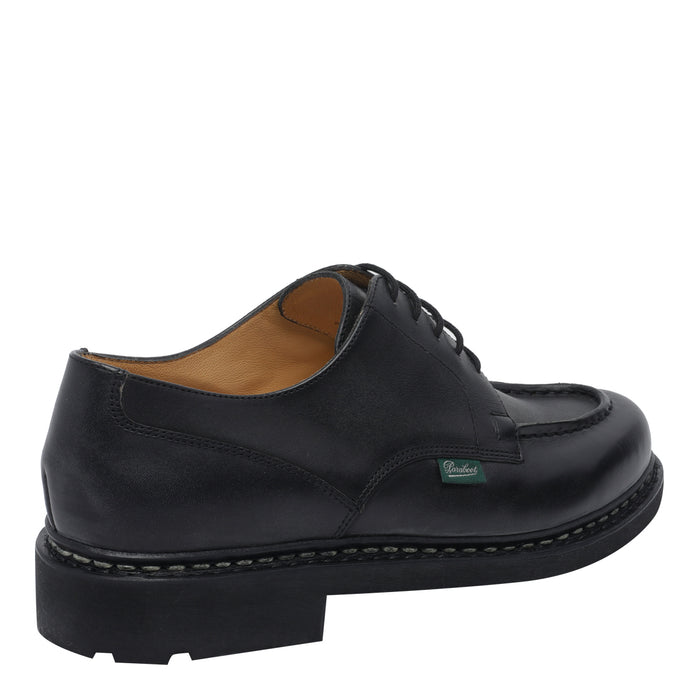 Paraboot Flat Shoes Black Calf Leather/rubber Sole