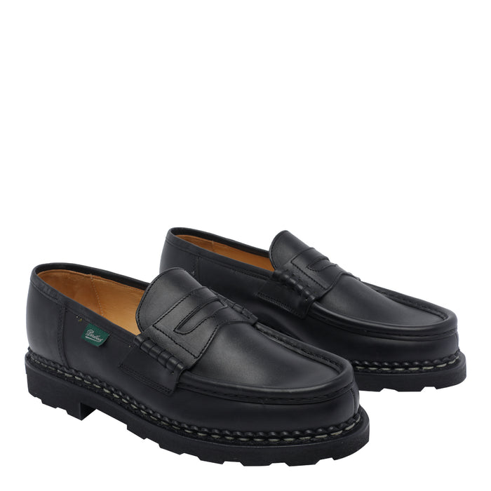 Paraboot Flat Shoes Black Calf Leather/rubber Sole