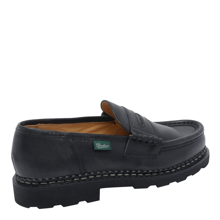 Paraboot Flat Shoes Black Calf Leather/rubber Sole