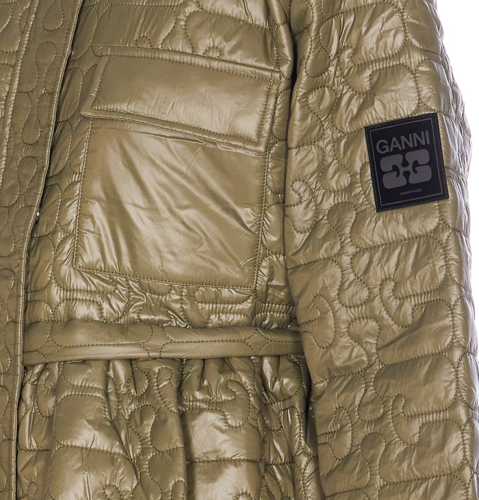 Ganni Jackets Green Nylon