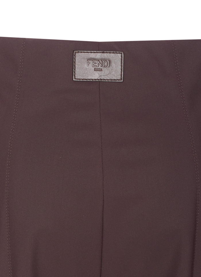 Fendi Trousers Brown Polyamide