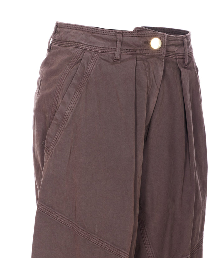 Pinko Trousers Brown Cotton
