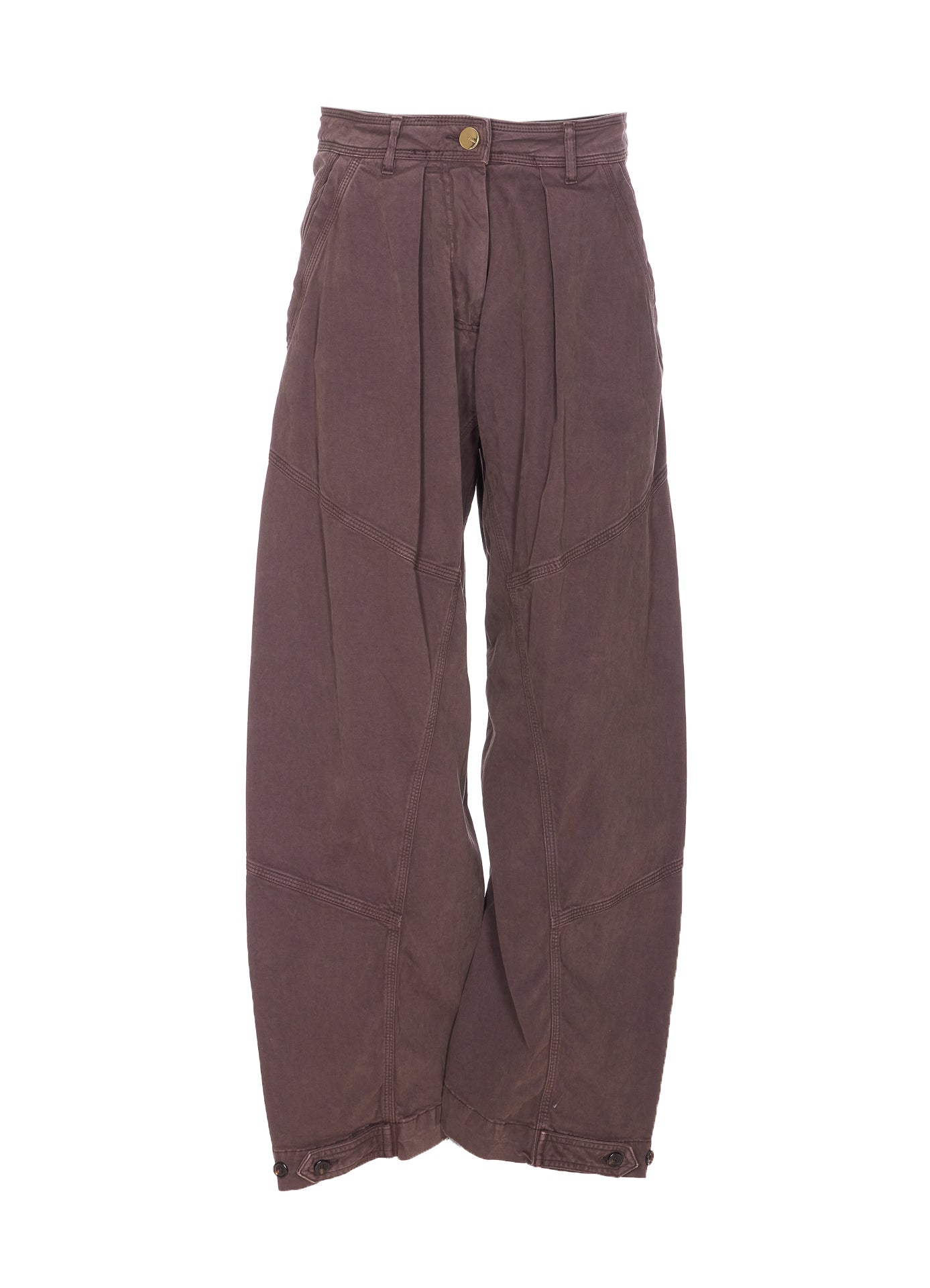 Pinko Trousers Brown Cotton