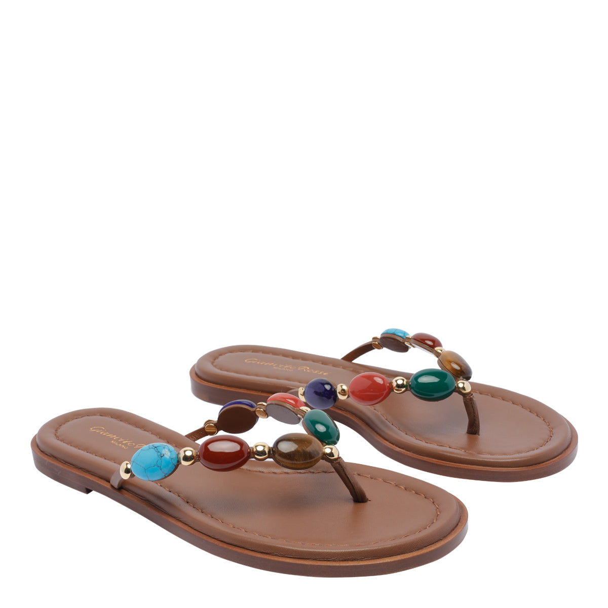 Gianvito Rossi Sandals Brown Calf Leather/leather Sole