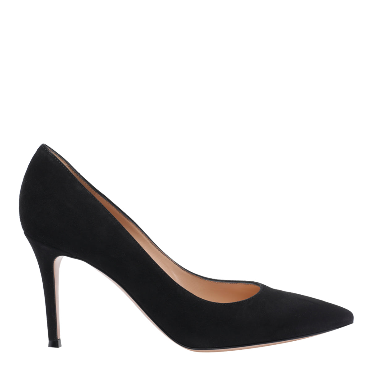 Gianvito Rossi With Heel Black Calf Leather/leather Sole