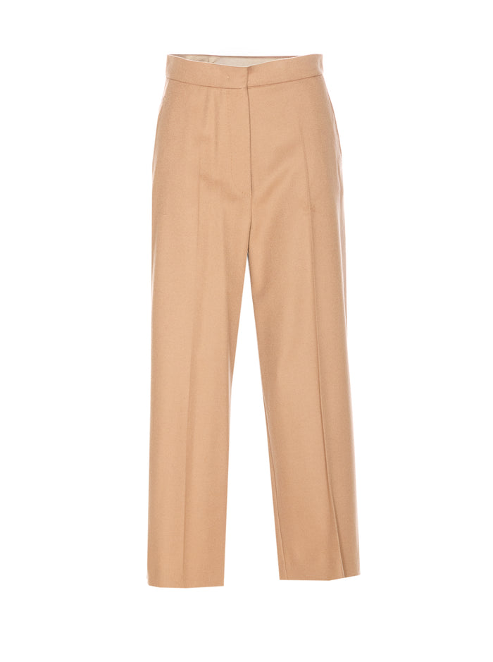 Max Mara Studio Trousers Beige Virgin Wool