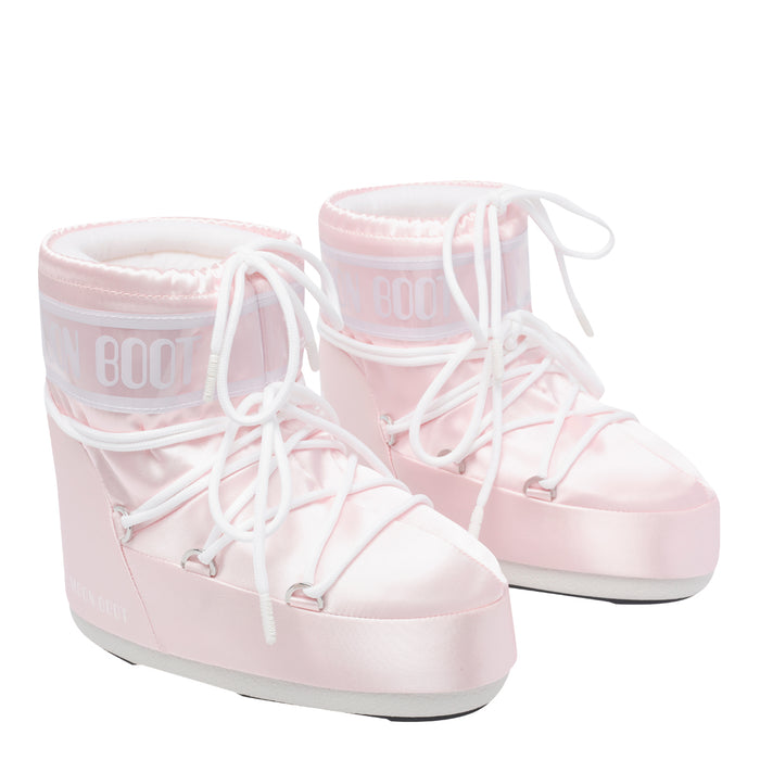 Moon Boot Pink Fabric/rubber Sole