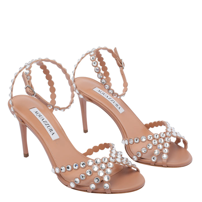 Aquazzura Sandals Pink Calf Leather/leather Sole