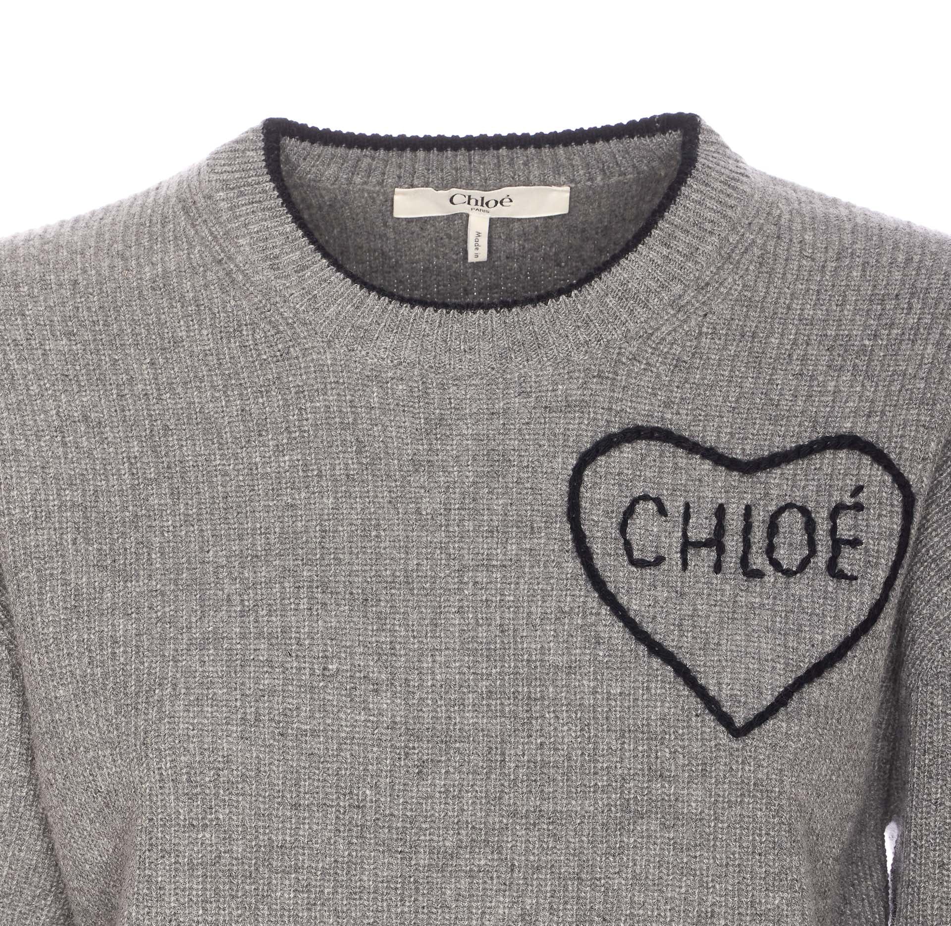 Chloè Sweaters Grey Wool