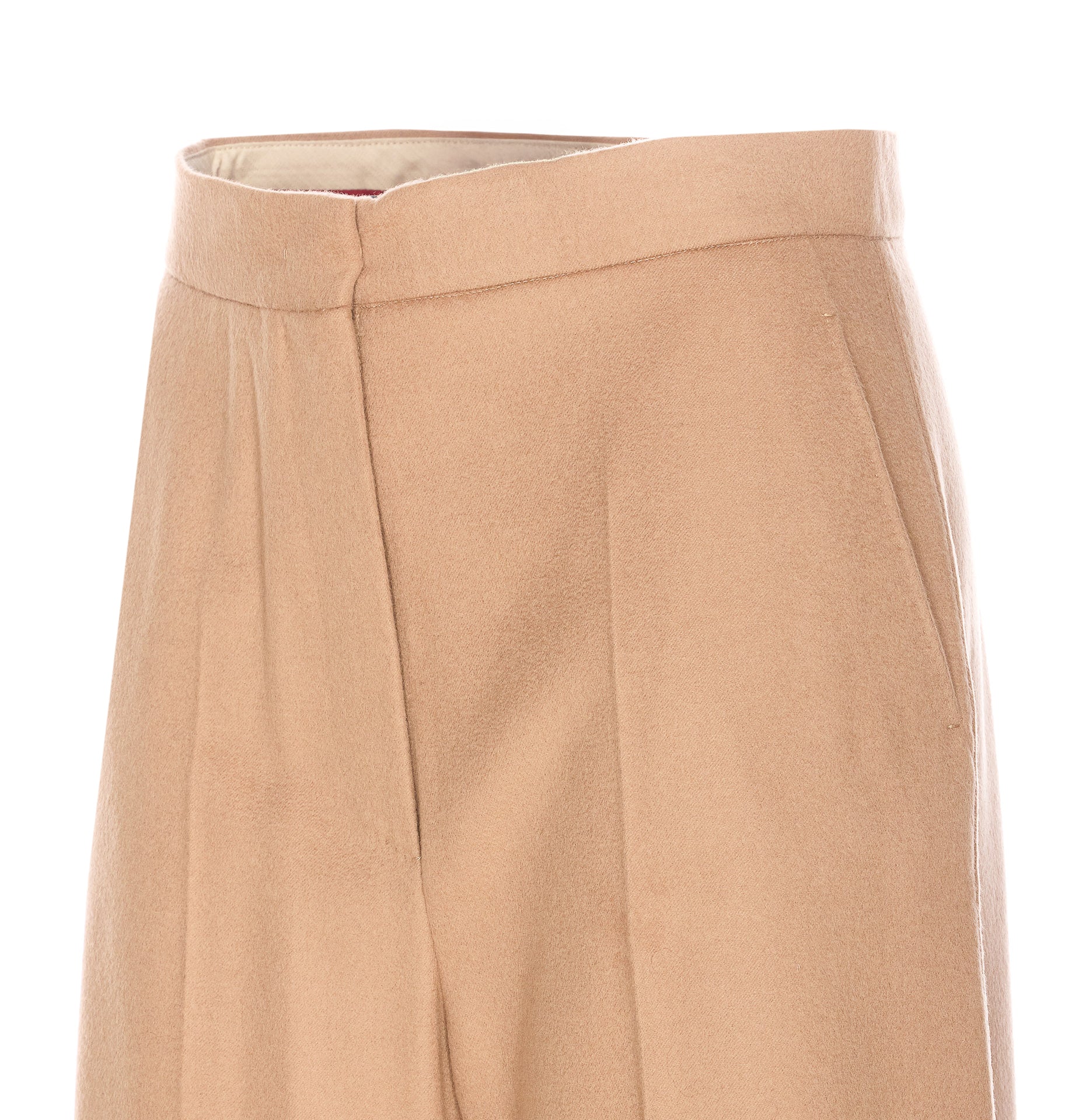 Max Mara Studio Trousers Beige Virgin Wool