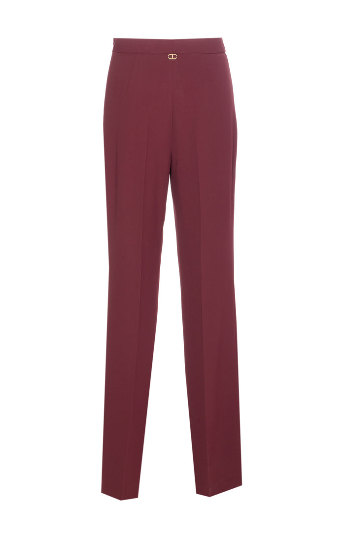 Twin-set Trousers Red Polyester